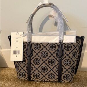 Tory Burch Black and Tan Tote Bag
